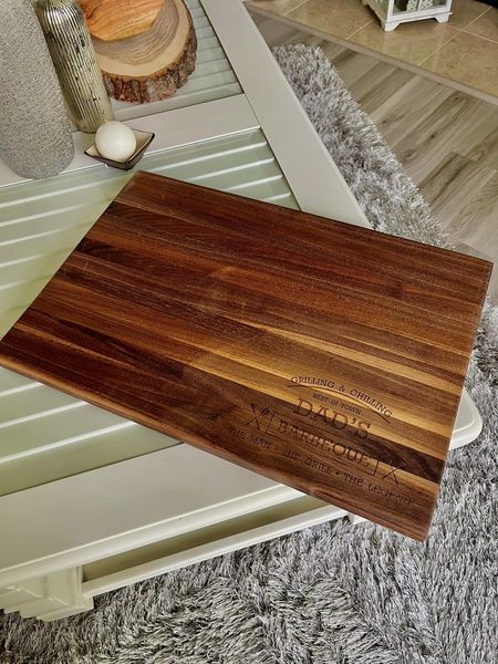 Solid walnut engraved cutting board